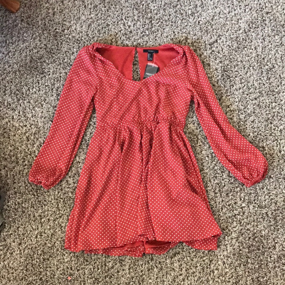Red polka dot dress
